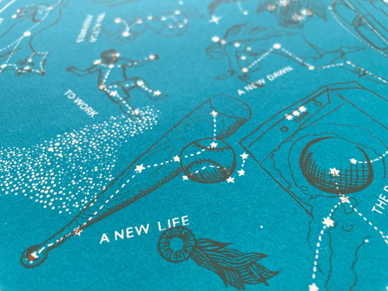 2nd Print Run - Teal & Gold, Limited Edition Screen Print